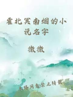 霍北冥南煙的小說名字